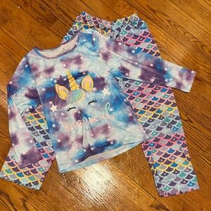 Unicorn Dreams Kids Pajamas - Purple and Blue